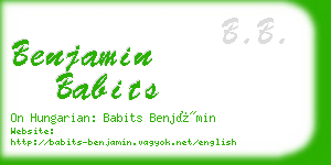 benjamin babits business card